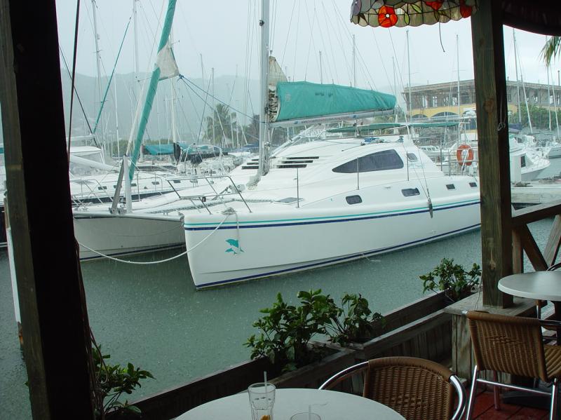 Our vessel - ScubaCat - docked at Village Cay.

(Click on image to view full-size image (1280x960, 566 kb))