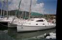 Our vessel the ScubaCat at dock.