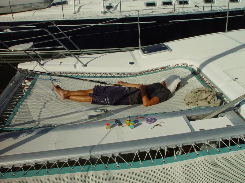 Traig taking a nap on the tramp!

(Click on image to view full-size image (1280x960, 550 kb))