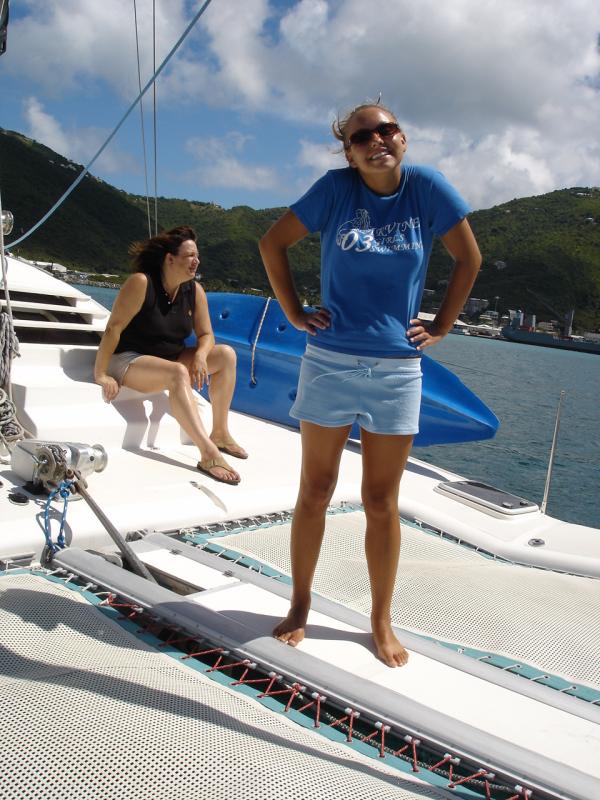 Marissa and Julie while leaving Road Harbour

(Click on image to view full-size image (960x1280, 558 kb))