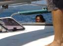 Julie at the helm - first day out.