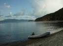 Privateers Bay (?), Norman Island looking back at The Caves in the morning