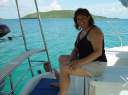 Julie on ScubaCat at Leverick Bay