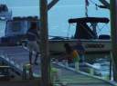 The kids arrive for dinner at Anagada Reef Hotel dock