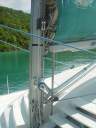 The mast and halyards of the ScubaCat
