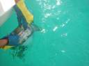 Traig removing the hook from the puffer fish