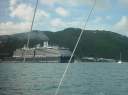 On our way to Road Harbour - Cruise ship