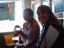 Marissa and Kristen at Beef Island Airport - Cyber Cafe