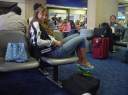 Kristen waiting on our flight home